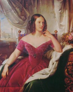 Felice schiavoni: La granduchessa Elena Paulowna, cm. 114 x 94 Museo d'Arte Moderna Ca' Pesaro Venezia.